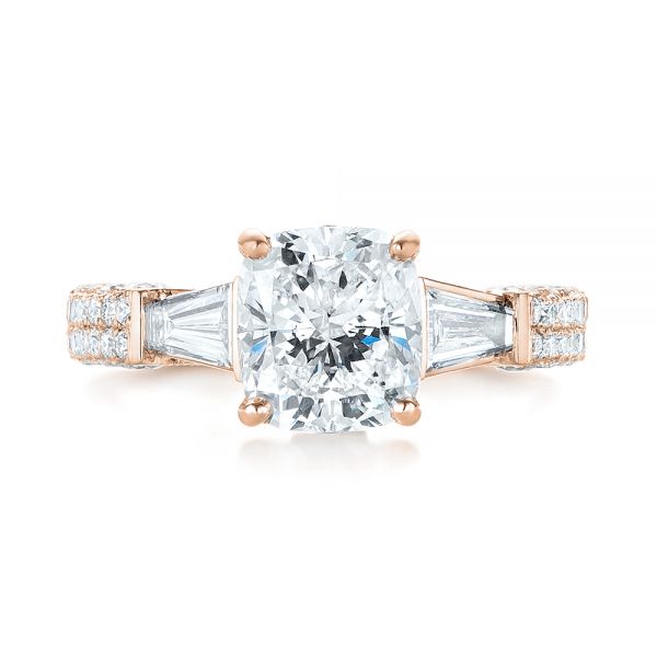 14k Rose Gold 14k Rose Gold Custom Pave Diamond Engagement Ring - Top View - 103610