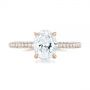 18k Rose Gold 18k Rose Gold Custom Pave Diamond Engagement Ring - Top View -  104689 - Thumbnail