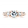 18k Rose Gold 18k Rose Gold Custom Pave Diamond Engagement Ring - Top View -  104849 - Thumbnail