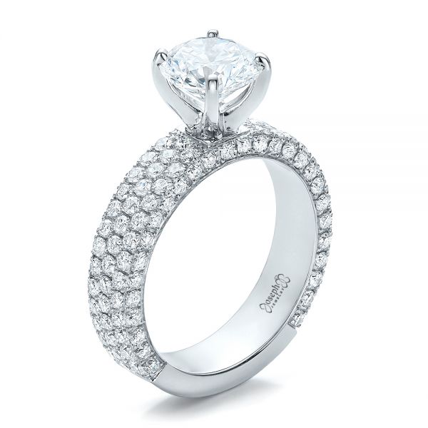 Custom Pave Diamond Engagement Ring - Image