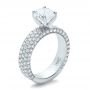 14k White Gold 14k White Gold Custom Pave Diamond Engagement Ring - Three-Quarter View -  100770 - Thumbnail