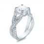  Platinum Custom Pave Diamond Engagement Ring - Three-Quarter View -  100835 - Thumbnail