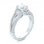  Platinum Custom Pave Diamond Engagement Ring - Three-Quarter View -  101681 - Thumbnail