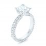 18k White Gold 18k White Gold Custom Pave Diamond Engagement Ring - Three-Quarter View -  103358 - Thumbnail