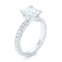 14k White Gold 14k White Gold Custom Pave Diamond Engagement Ring - Three-Quarter View -  103358 - Thumbnail