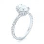 14k White Gold 14k White Gold Custom Pave Diamond Engagement Ring - Three-Quarter View -  104689 - Thumbnail