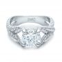 14k White Gold 14k White Gold Custom Pave Diamond Engagement Ring - Flat View -  100835 - Thumbnail