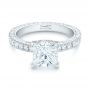  Platinum Custom Pave Diamond Engagement Ring - Flat View -  103358 - Thumbnail