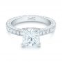  Platinum Custom Pave Diamond Engagement Ring - Flat View -  103358 - Thumbnail