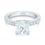 14k White Gold 14k White Gold Custom Pave Diamond Engagement Ring - Flat View -  103358 - Thumbnail