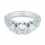 18k White Gold 18k White Gold Custom Pave Diamond Engagement Ring - Flat View -  104849 - Thumbnail