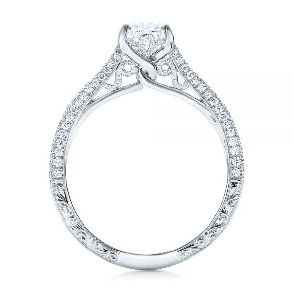 Platinum Custom Pave Diamond Engagement Ring - Front View - 101681