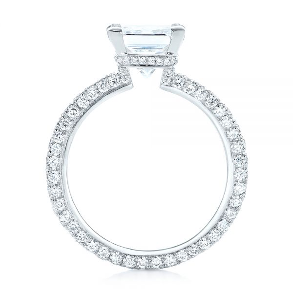 18k White Gold 18k White Gold Custom Pave Diamond Engagement Ring - Front View -  103358