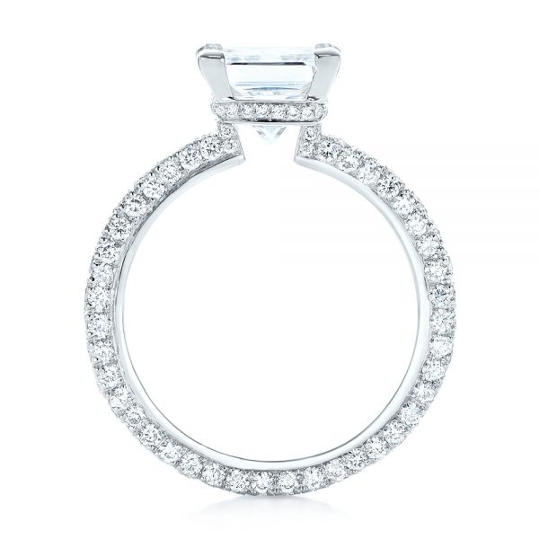 Platinum Custom Pave Diamond Engagement Ring - Front View - 103358