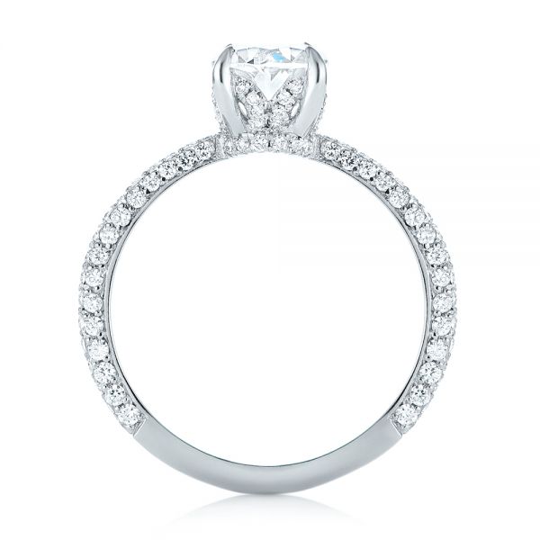  Platinum Custom Pave Diamond Engagement Ring - Front View -  104689