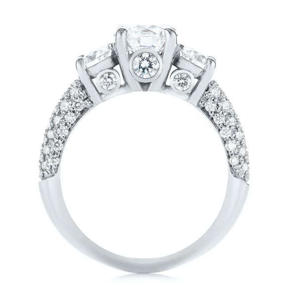 18k White Gold 18k White Gold Custom Pave Diamond Engagement Ring - Front View -  104849