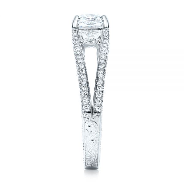  Platinum Custom Pave Diamond Engagement Ring - Side View -  101681