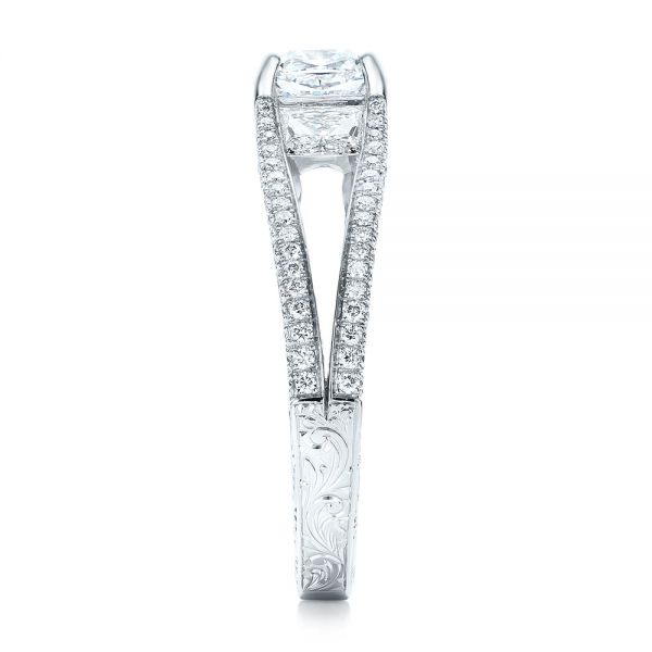 Platinum Custom Pave Diamond Engagement Ring - Side View - 101681