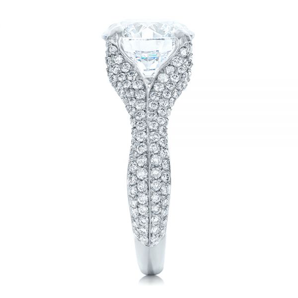  Platinum Custom Pave Diamond Engagement Ring - Side View -  102176