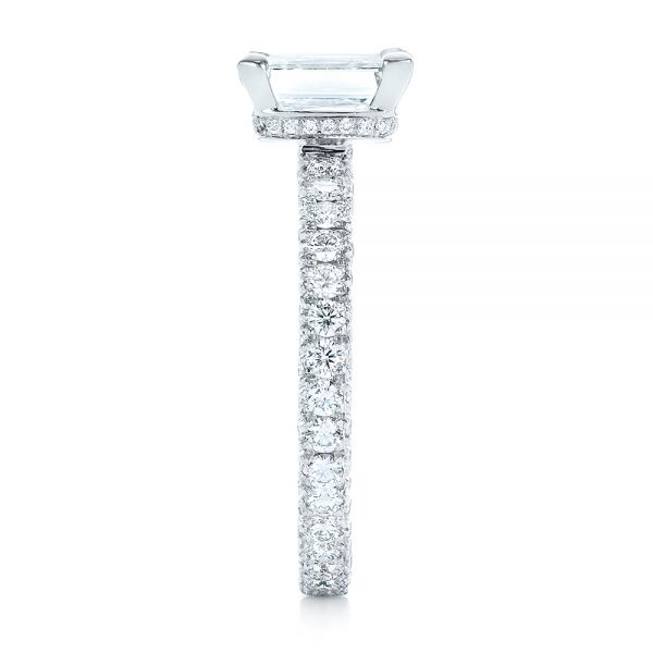  Platinum Custom Pave Diamond Engagement Ring - Side View -  103358