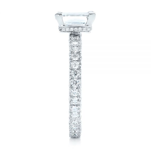 Platinum Custom Pave Diamond Engagement Ring - Side View - 103358