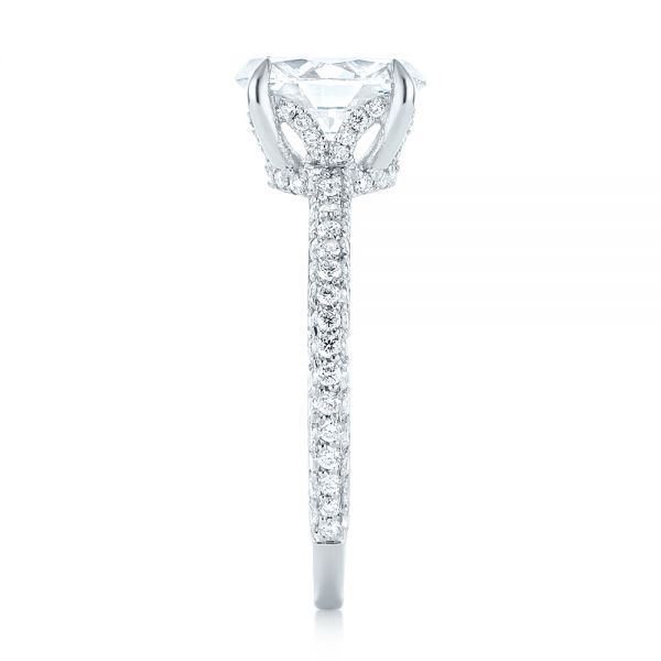  Platinum Custom Pave Diamond Engagement Ring - Side View -  104689