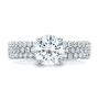 18k White Gold 18k White Gold Custom Pave Diamond Engagement Ring - Top View -  100770 - Thumbnail