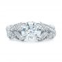  Platinum Custom Pave Diamond Engagement Ring - Top View -  100835 - Thumbnail