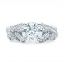 18k White Gold 18k White Gold Custom Pave Diamond Engagement Ring - Top View -  100835 - Thumbnail