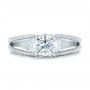 14k White Gold 14k White Gold Custom Pave Diamond Engagement Ring - Top View -  101681 - Thumbnail