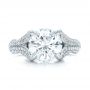 18k White Gold 18k White Gold Custom Pave Diamond Engagement Ring - Top View -  102176 - Thumbnail