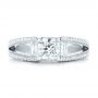 14k White Gold 14k White Gold Custom Pave Diamond Engagement Ring - Top View -  102796 - Thumbnail