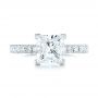  Platinum Custom Pave Diamond Engagement Ring - Top View -  103358 - Thumbnail