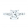 14k White Gold 14k White Gold Custom Pave Diamond Engagement Ring - Top View -  103358 - Thumbnail