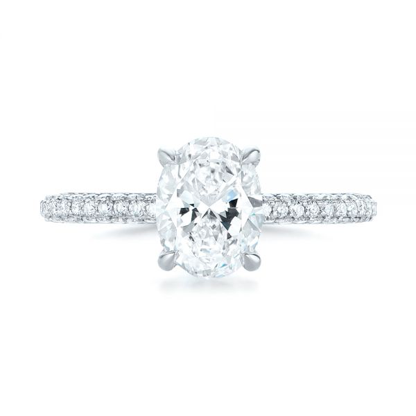 Contemporary Tension Set Pave Diamond Engagement Ring #100285 - Seattle  Bellevue