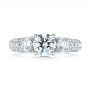 18k White Gold 18k White Gold Custom Pave Diamond Engagement Ring - Top View -  104849 - Thumbnail