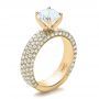 18k Yellow Gold 18k Yellow Gold Custom Pave Diamond Engagement Ring - Three-Quarter View -  100770 - Thumbnail
