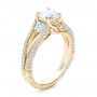 18k Yellow Gold 18k Yellow Gold Custom Pave Diamond Engagement Ring - Three-Quarter View -  101681 - Thumbnail