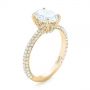 18k Yellow Gold 18k Yellow Gold Custom Pave Diamond Engagement Ring - Three-Quarter View -  104689 - Thumbnail