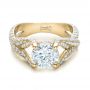 14k Yellow Gold 14k Yellow Gold Custom Pave Diamond Engagement Ring - Flat View -  100835 - Thumbnail