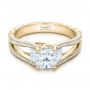 18k Yellow Gold 18k Yellow Gold Custom Pave Diamond Engagement Ring - Flat View -  101681 - Thumbnail