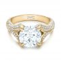 14k Yellow Gold 14k Yellow Gold Custom Pave Diamond Engagement Ring - Flat View -  102176 - Thumbnail