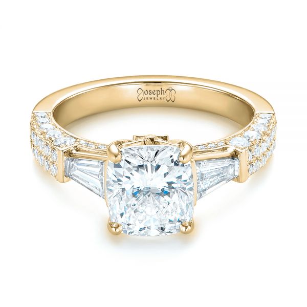 18k Yellow Gold 18k Yellow Gold Custom Pave Diamond Engagement Ring - Flat View - 103610