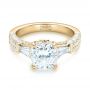 18k Yellow Gold 18k Yellow Gold Custom Pave Diamond Engagement Ring - Flat View -  103610 - Thumbnail
