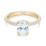 18k Yellow Gold 18k Yellow Gold Custom Pave Diamond Engagement Ring - Flat View -  104689 - Thumbnail