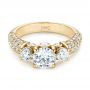 14k Yellow Gold 14k Yellow Gold Custom Pave Diamond Engagement Ring - Flat View -  104849 - Thumbnail