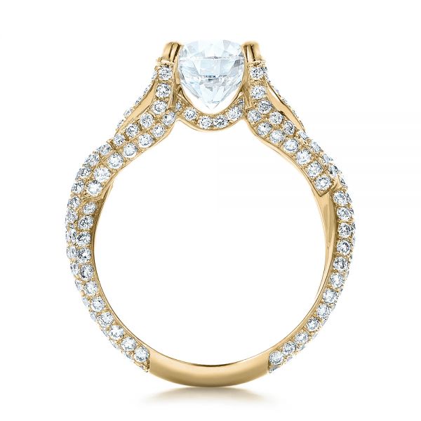 14k Yellow Gold 14k Yellow Gold Custom Pave Diamond Engagement Ring - Front View - 100835