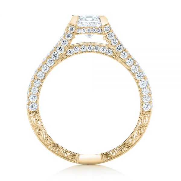 14k Yellow Gold 14k Yellow Gold Custom Pave Diamond Engagement Ring - Front View - 102796