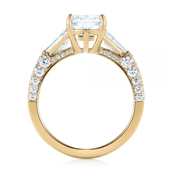 18k Yellow Gold 18k Yellow Gold Custom Pave Diamond Engagement Ring - Front View -  103610