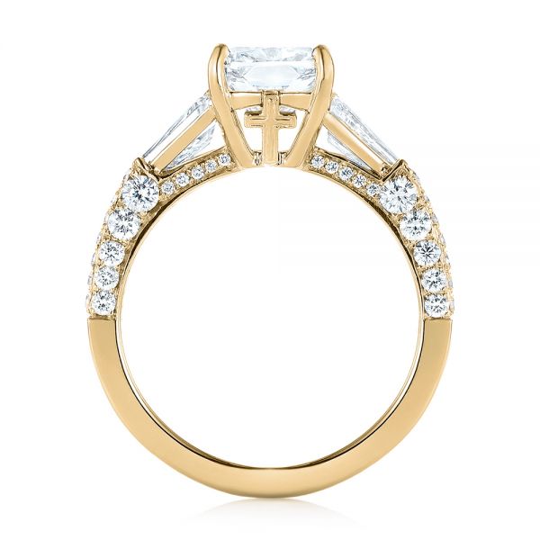 18k Yellow Gold 18k Yellow Gold Custom Pave Diamond Engagement Ring - Front View - 103610